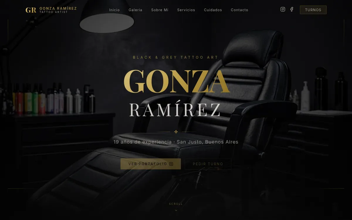 Página web de Gonza Ramírez Tattoo